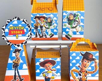25 cajas de regalo para fiestas de juguetes de vaqueros – Tema de cumpleaños infantil del Oeste – Cajas de dulces de sheriff de dibujos animados