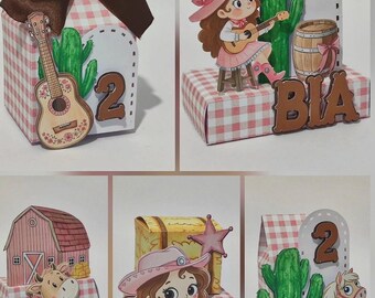 Pink Cowgirl Party Favor Boxes – Set of 25 Personalized Treat Boxes | Western Birthday Decorations | Cowgirl Birthday Party Favors