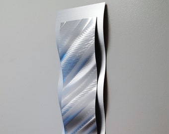 NEW Metal Wall Art Sculpture "Rythmic Curves" by Brian M Jones Modern Abstract Art Work, Paintings & Decor Silver Graphix