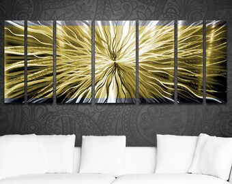 Large Abstract Metal Wall Art Panels - Modern 7-Piece Set, 68"x24", Signed By Artist Brian Jones
