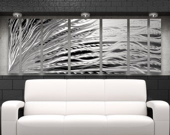 Large Metal Wall Art Sculpture Silver Wall Art Modern Abstract Art Work Painting Contemporary Home Decor &quot;Silver Rush&quot; by Brian M Jones