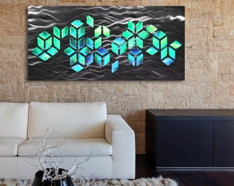 LED Lighted Metal Wall Art "Impulse" Color Changing Lighted Wall Art, Geometric Wall Art, Metal Wall Sculpture, Modern Wall Art, Abstract