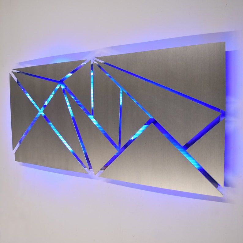 Metal Wall Art Lighted Wall Art Metal Wall Sculpture Etsy