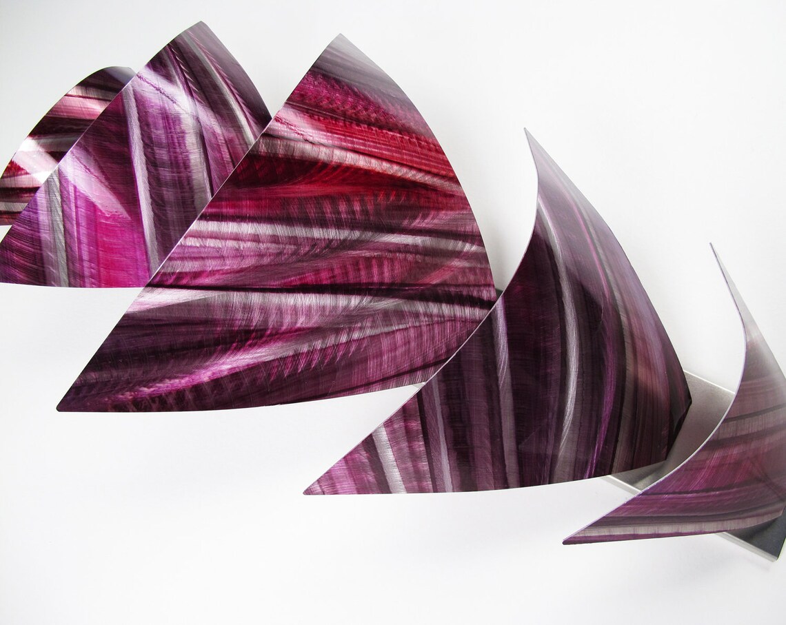 Metal Wall Sculpture Pink Metal Wall Art Accent Lamp LED Etsy