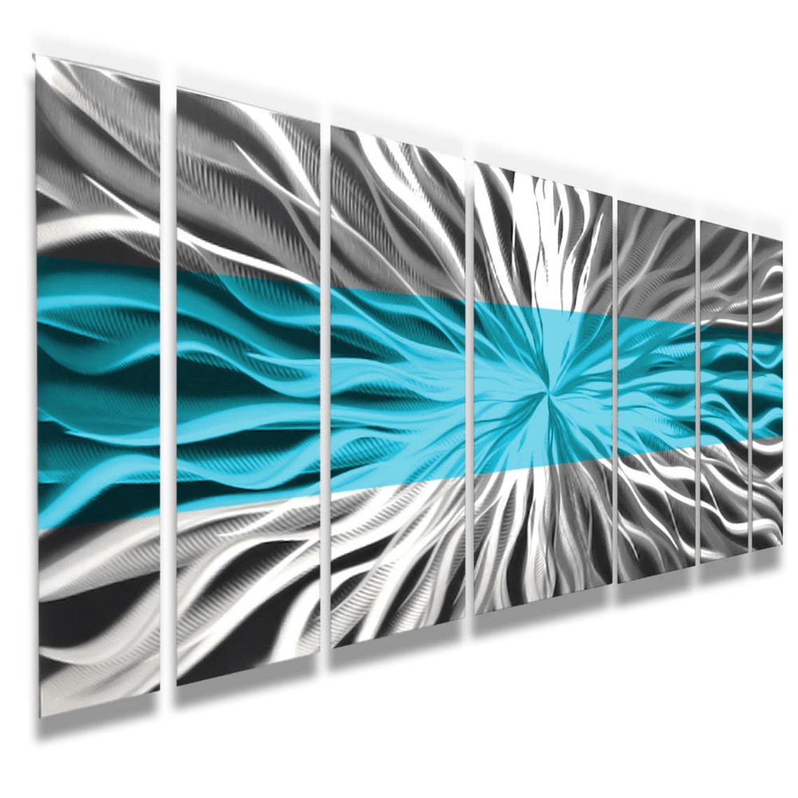 Large Metal Wall Art Sculpture Metal Art Panels Turquoise Etsy