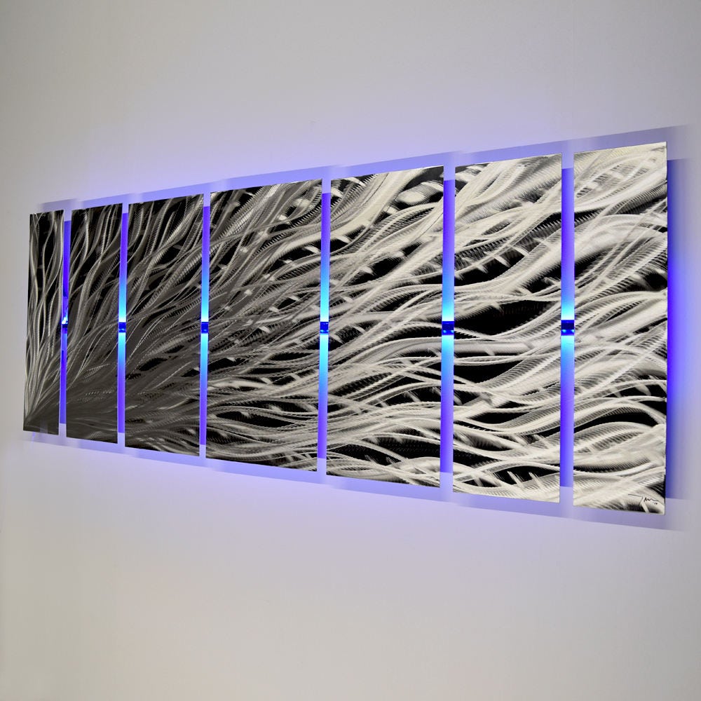 Lighted Metal Wall Art Silver Rush LED Metal Wall Sculpture Color