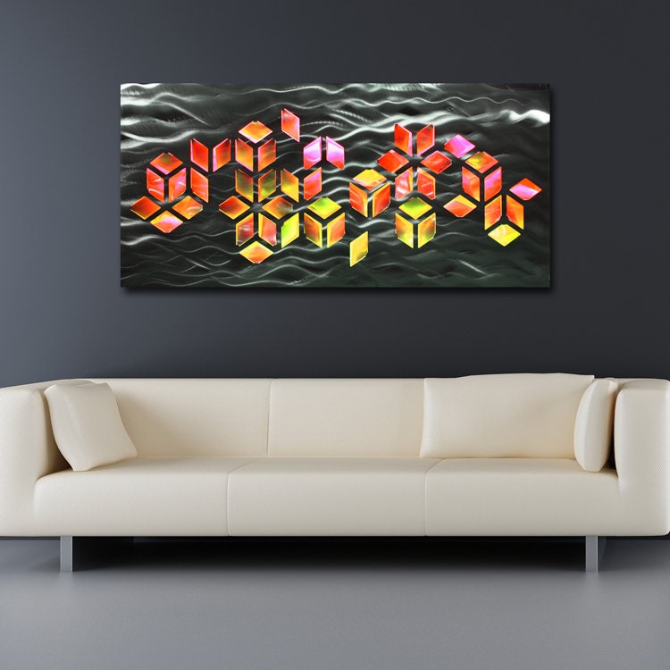 LED Lighted Metal Wall Art impulse Color Changing Etsy Canada