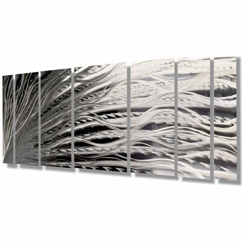 Large Metal Wall Art Sculpture Silver Wall Art Modern Abstract Etsy