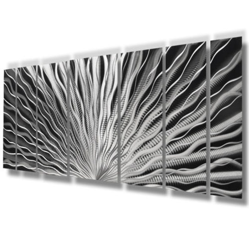 Silver Wall Art Large Metal Wall Art Panels Sculpture Modern Etsy UK