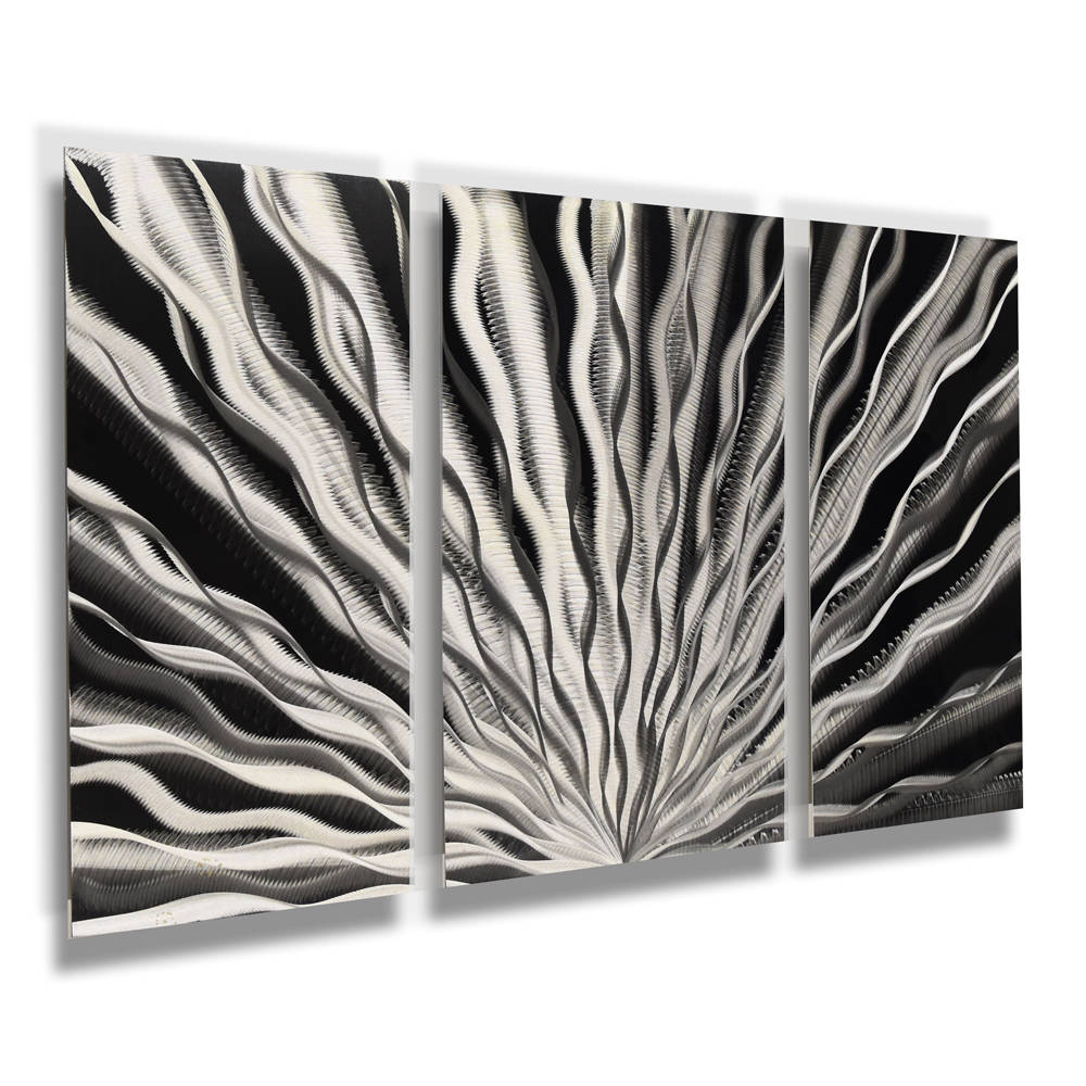 Silver Wall Art Panels Metal Aluminum Art Sculpture Large Etsy