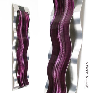 Metal Art-muursculptuur &quot;Rythmic Curves&quot; van Brian M Jones Modern Paintings & Decor Purple Cascade