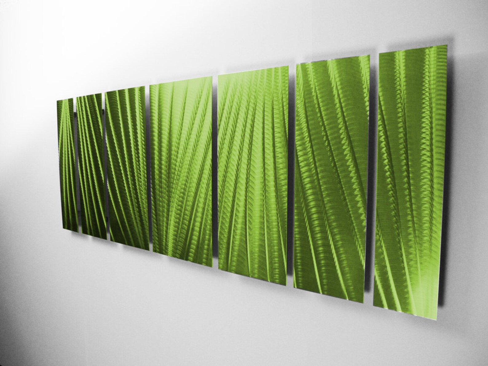 Green Metal Wall Art Panels Contemporary Aluminum Sculpture Etsy