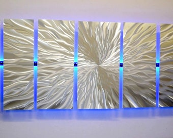 Lighted Metal Wall Art - LED Metal Wall Sculpture - Color Changing Wall Art -  Modern Abstract Wall Art - Urban Wall Art - Unique Painting
