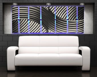 LED Lighted Metal Wall Art: Modern Abstract Sculpture