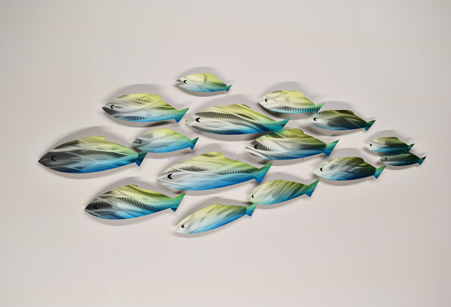 Large Metal School of Fish Wall Art Sculpture Tropical Etsy