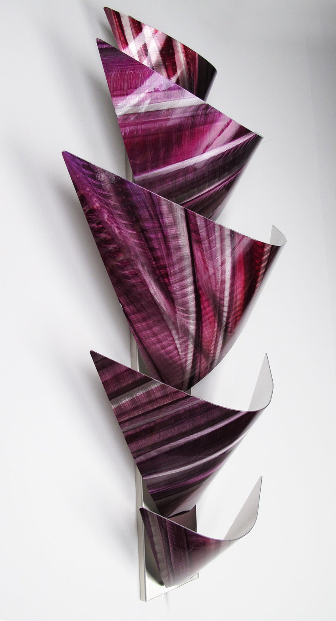 Metal Wall Sculpture Pink Metal Wall Art Accent Lamp LED Etsy