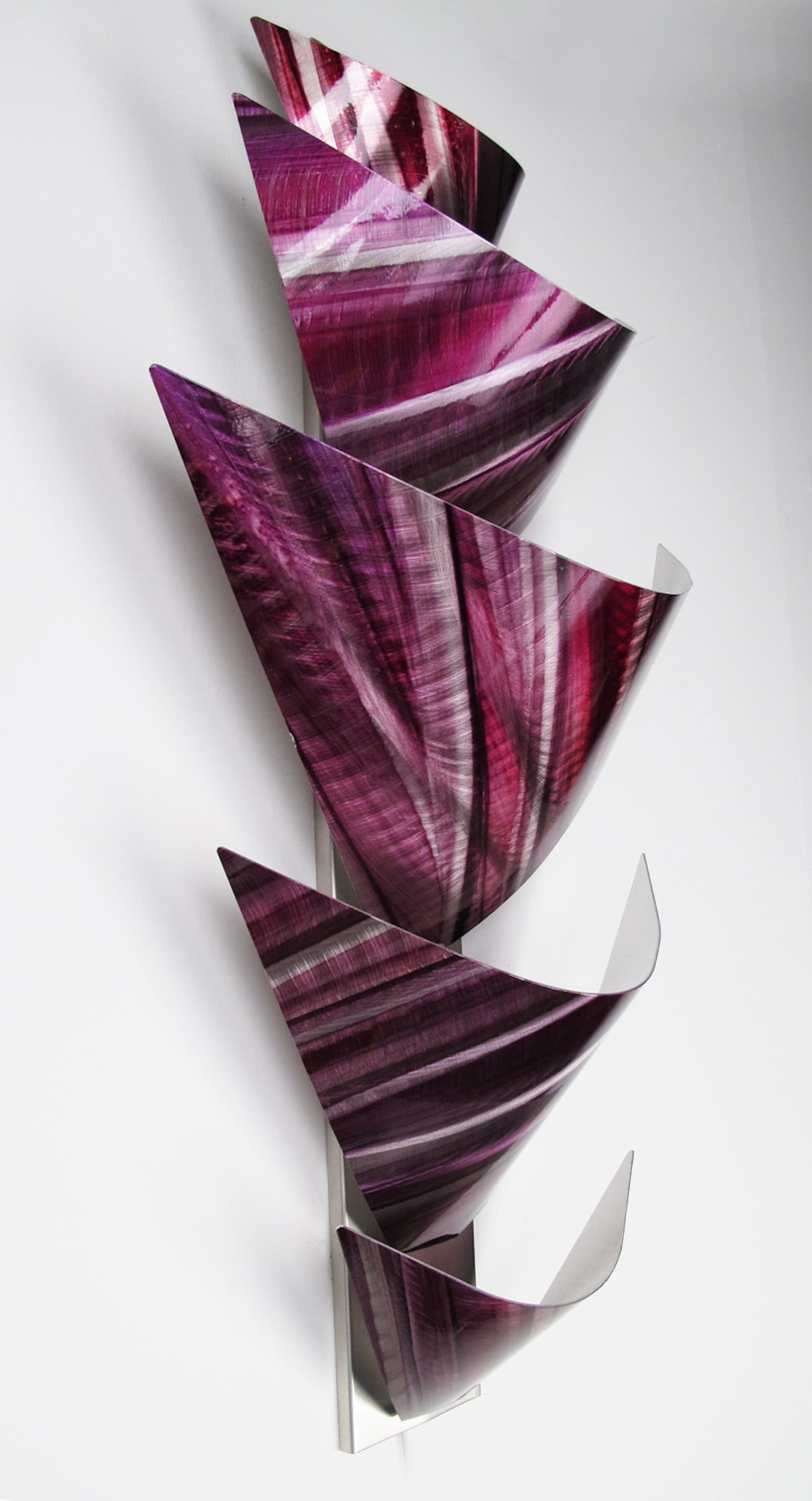 Metal Wall Sculpture Pink Metal Wall Art Accent Lamp LED Etsy