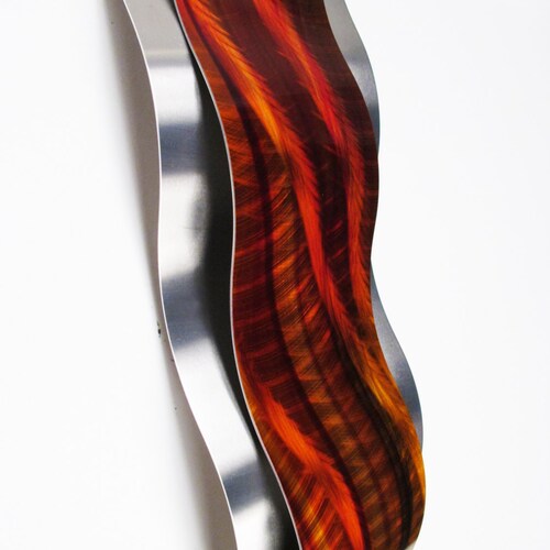 Red Metal Wall Art Metal Wall Sculpture rythmic Etsy