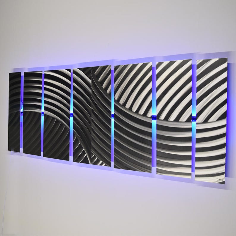 Lighted Metal Wall Art LED Metal Wall Sculpture Color Etsy