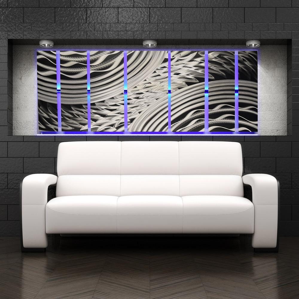 Lighted Metal Wall Art LED Metal Wall Sculpture Silver Wall Etsy UK