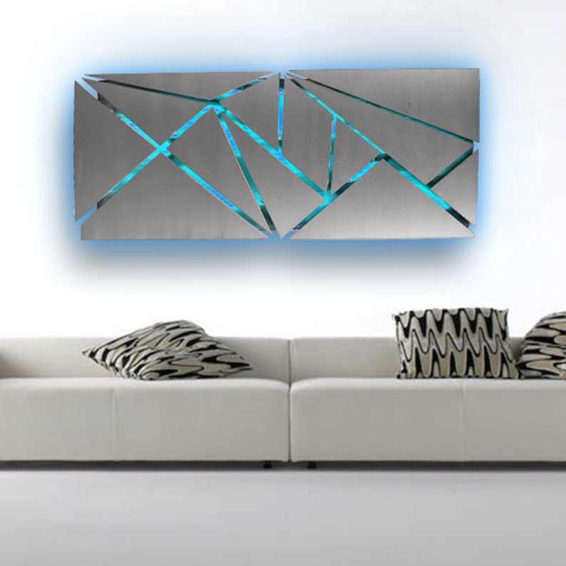 Metal Wall Art Lighted Wall Art Metal Wall Sculpture Etsy