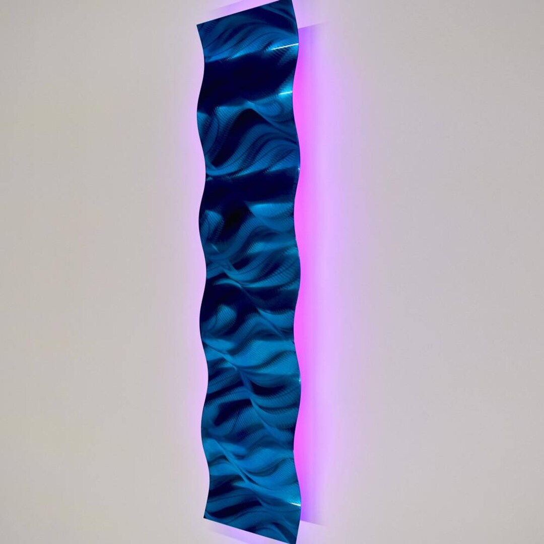 Large Metal Wall Art Modern Abstract Sculpture Lamp Color Changing LED