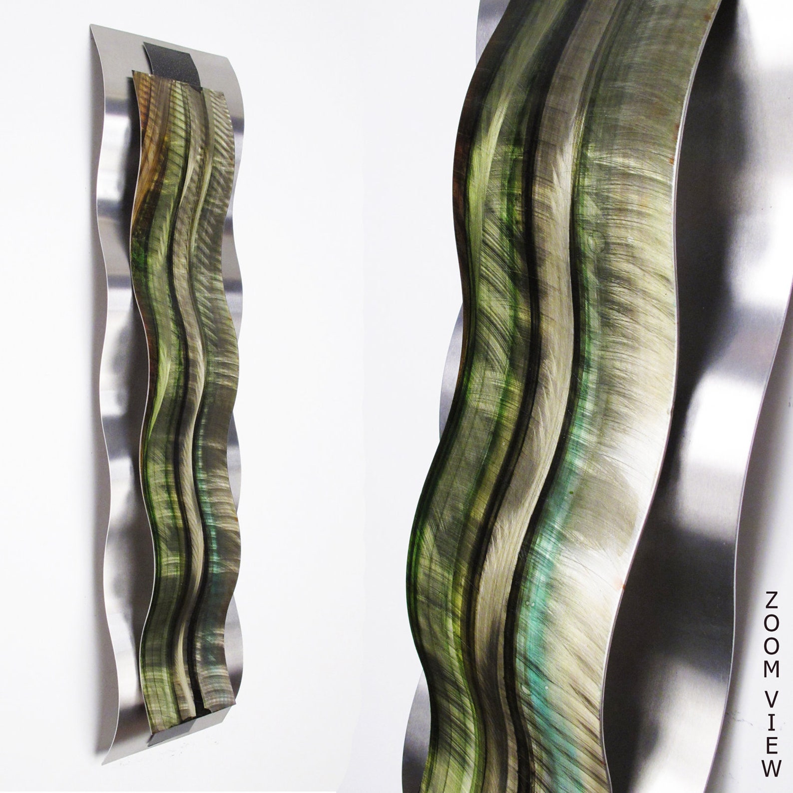 Metal Wall Art Green Metal Wall Sculpture rythmic Etsy