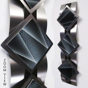 Metal Wall Art Metal Wall Sculpture Black and White Artwork Diamonds &quot;Mystic Reflections&quot; by Brian M Jones Modern Paintings Decor