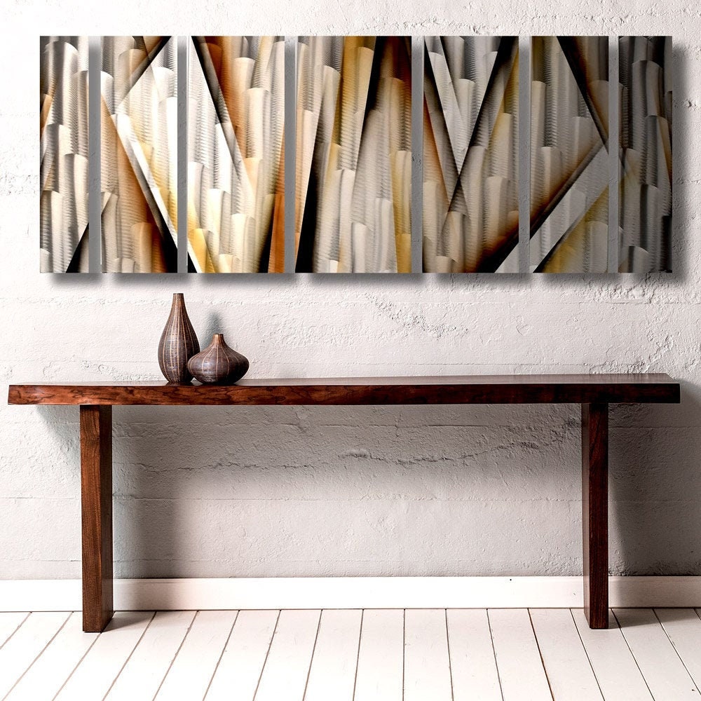 Escultura abstracta moderna de arte de pared de metal, pintura contemporánea, decoración del hogar "Punto de fuga" de Brian M Jones