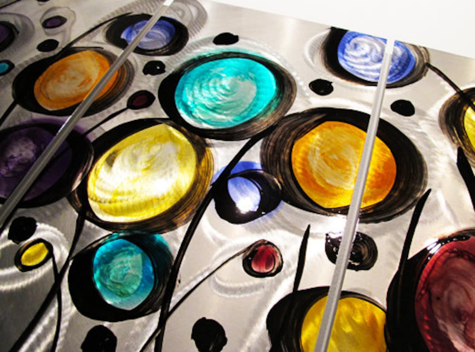 Silver Wall Art Sculpture Modern Art Work Large Metal Wall Art Etsy