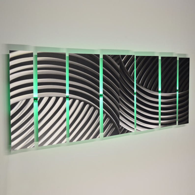 Lighted Metal Wall Art LED Metal Wall Sculpture Color Etsy