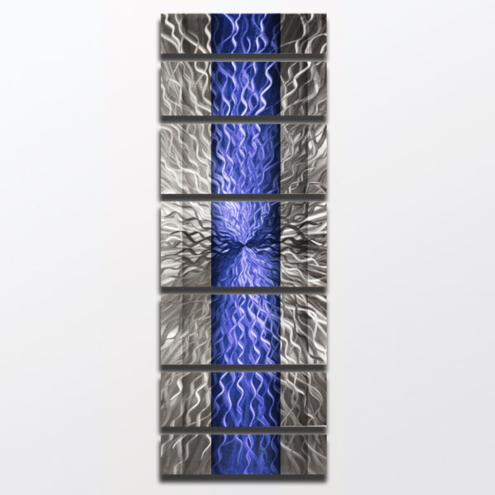 Large Metal Wall Art Panels Modern Blue Metal Wall Art Work Etsy