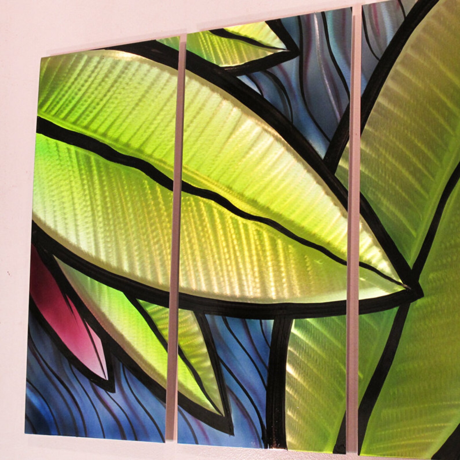Large Metal Wall Art Panels tropical Utopia Green Etsy