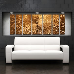 Large Metal Wall Art Sculpture Metal Art Panels Contemporary Artwork &quot;Cosmic Energy&quot; Copper by Brian M Jones Modern Art Painting Decor