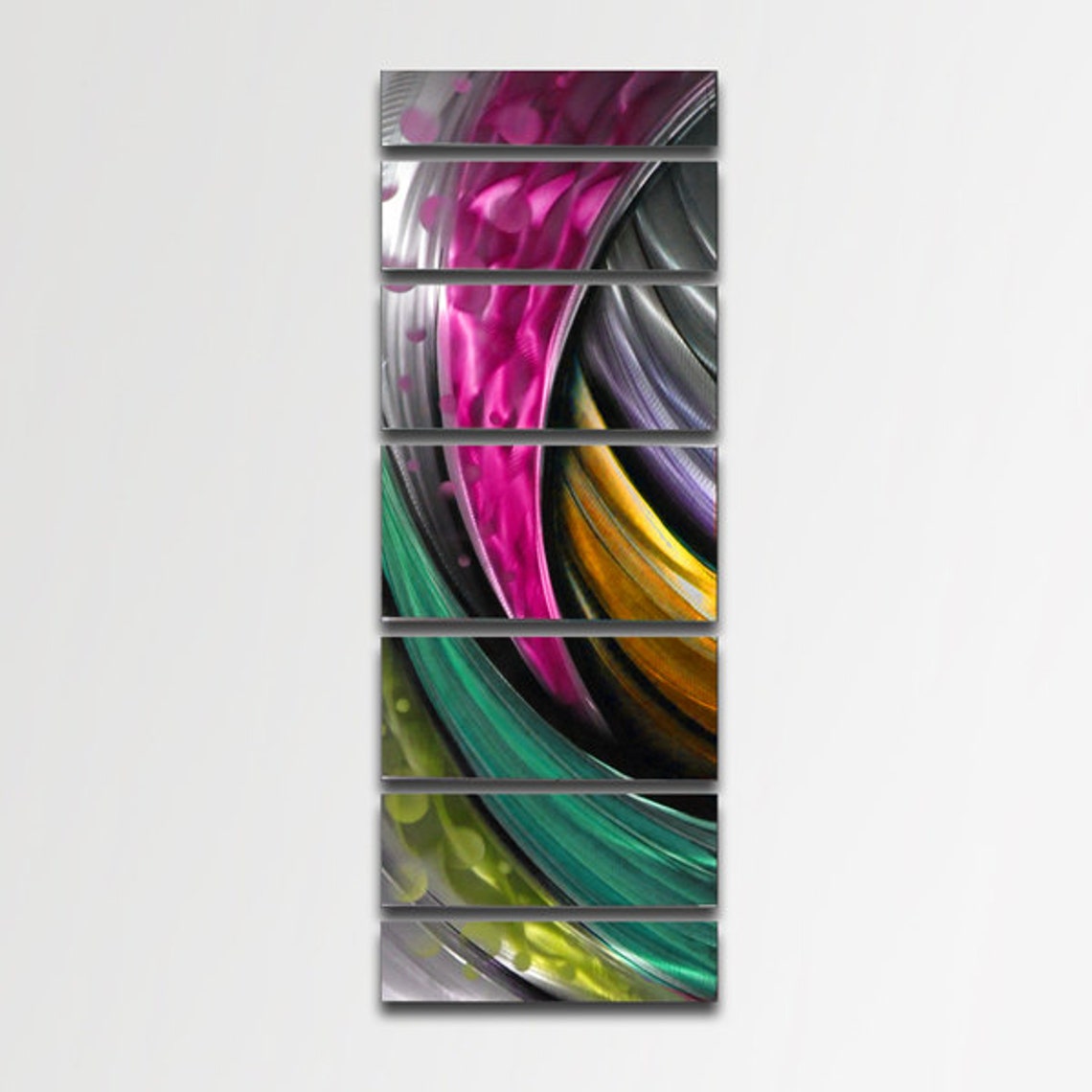 Large Pink Metal Wall Art Sculpture Green Modern Art Work Etsy