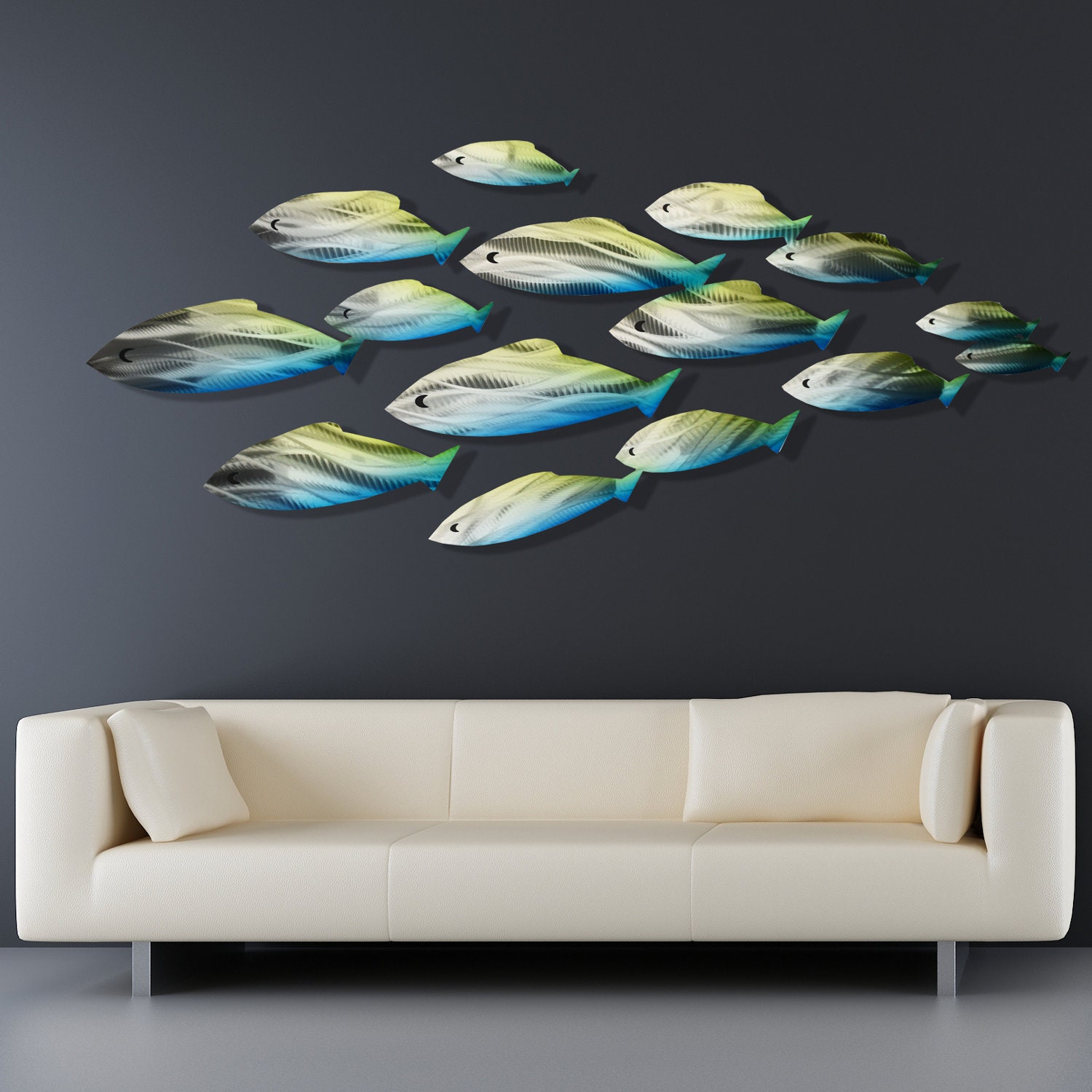 Fish wall sale art metal