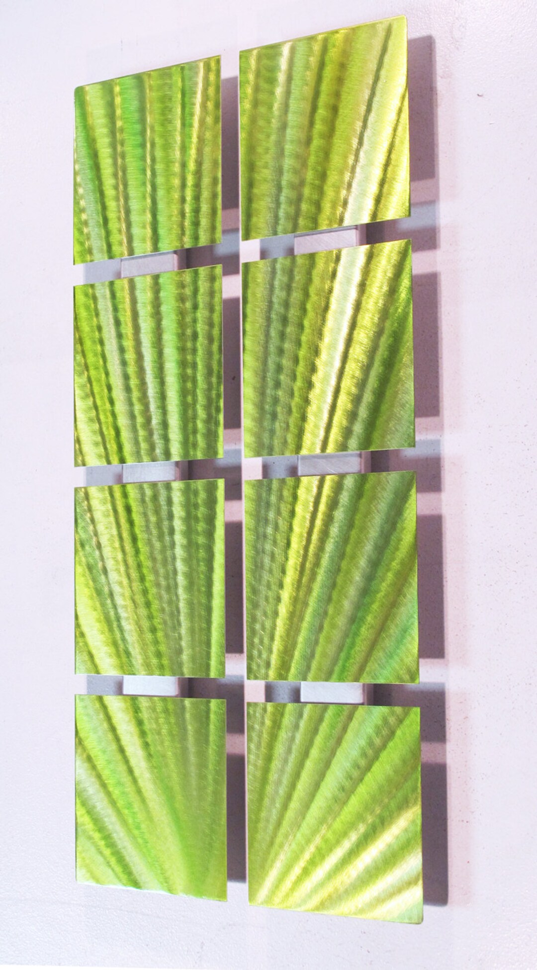 Metal Wall Art Green Metal Wall Sculpture Aluminum Artwork Panels ...