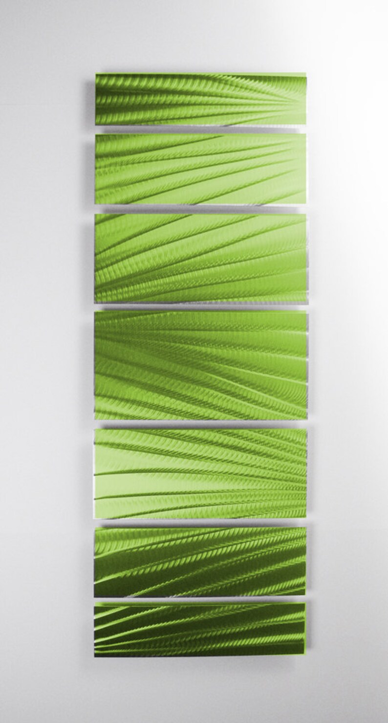 Green Metal Wall Art Panels Contemporary Aluminum Sculpture Etsy
