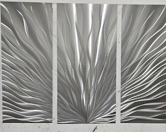 Abstract Aluminum Wall Art Panels: Modern Metal Sculpture