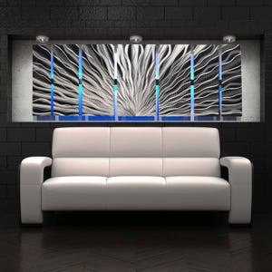 Modern Abstract Large Metal Wall Panels Art Sculpture Color Changing RGB LED Painting Decor Aluminum