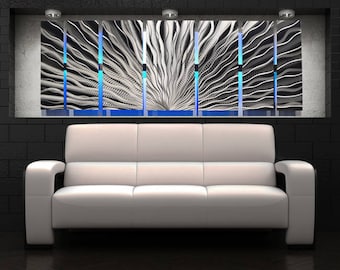 Modern Abstract Large Metal Wall Panels Art Sculpture Color Changing RGB LED Painting Decor Aluminum