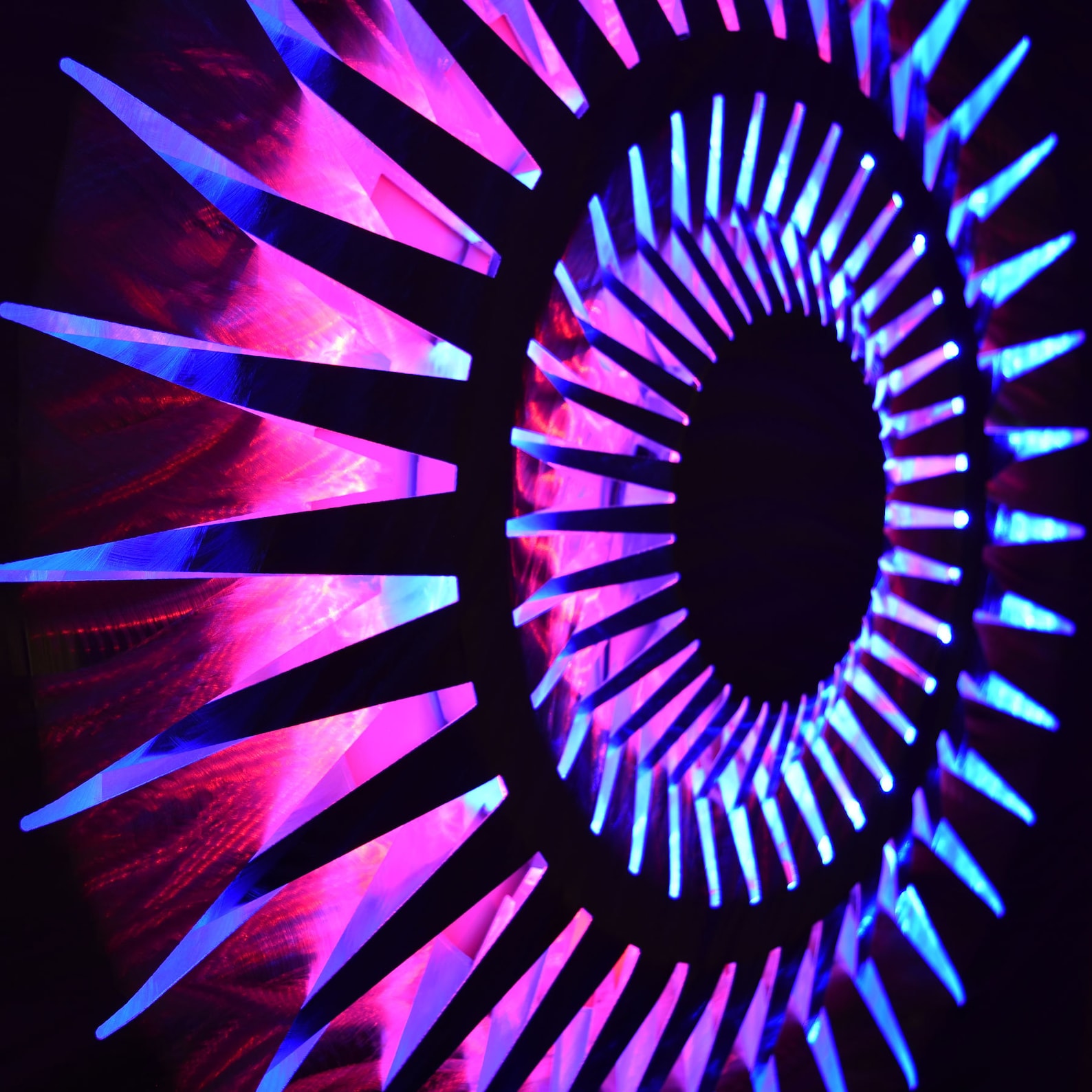 Lighted LED Wall Art Modern Metal Geometric Abstract Lamp Mood Etsy