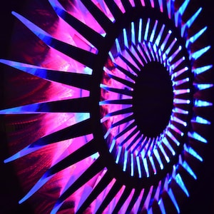 Lighted LED Wall Art Modern Metal Geometric Abstract Lamp Mood Light Up Art Box Decor Sign Large
