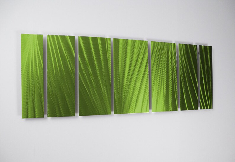 Green Metal Wall Art Panels Contemporary Aluminum Sculpture Etsy