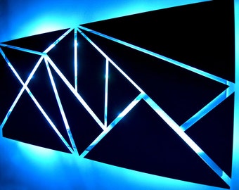 Fracture - Metal Wall Art - Lighted Wall Art - Metal Wall Sculpture - Modern Wall Art - Geometric Wall Art - Abstract Art - LED Art