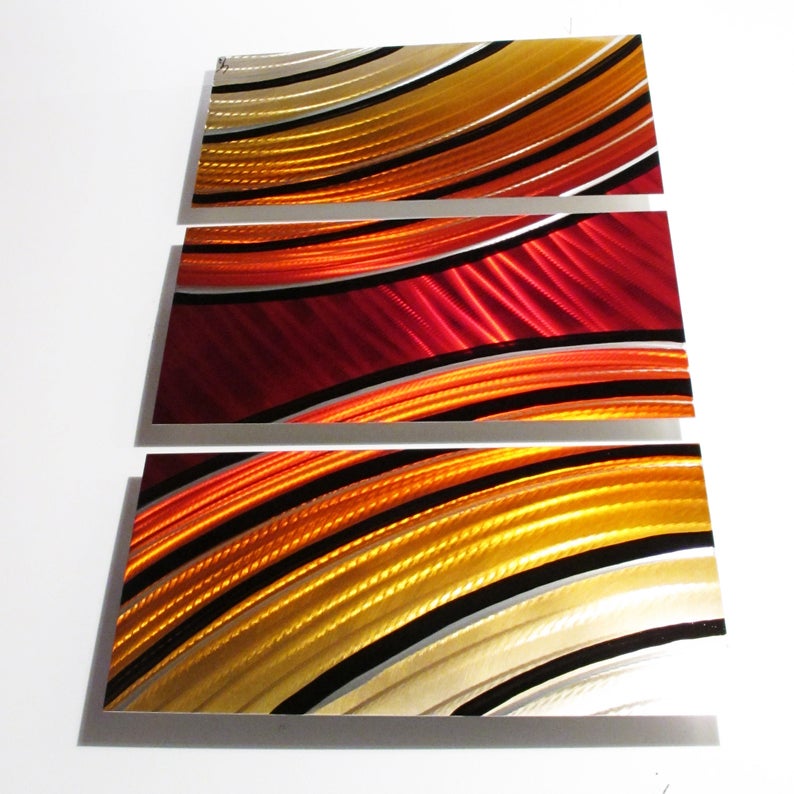 Modern Abstract Metal Wall Art Sculpture Painting Decor Etsy