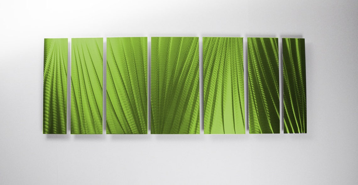 Green Metal Wall Art Panels Contemporary Aluminum Sculpture Etsy