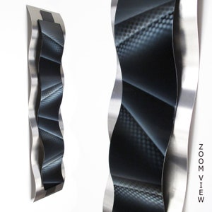 Metal Wall Art Curved Wall Art Sculpture Black and White &quot;Rythmic Curves&quot; by Brian M Jones Modern Art Contemporary Decor Paintings