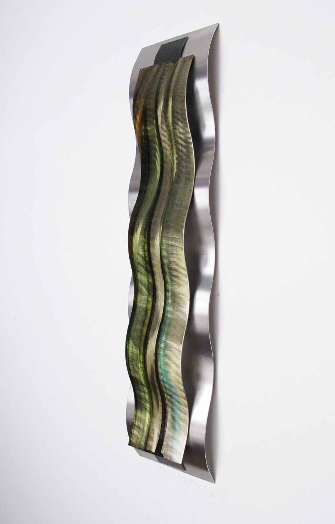 Metal Wall Art Green Metal Wall Sculpture rythmic | Etsy