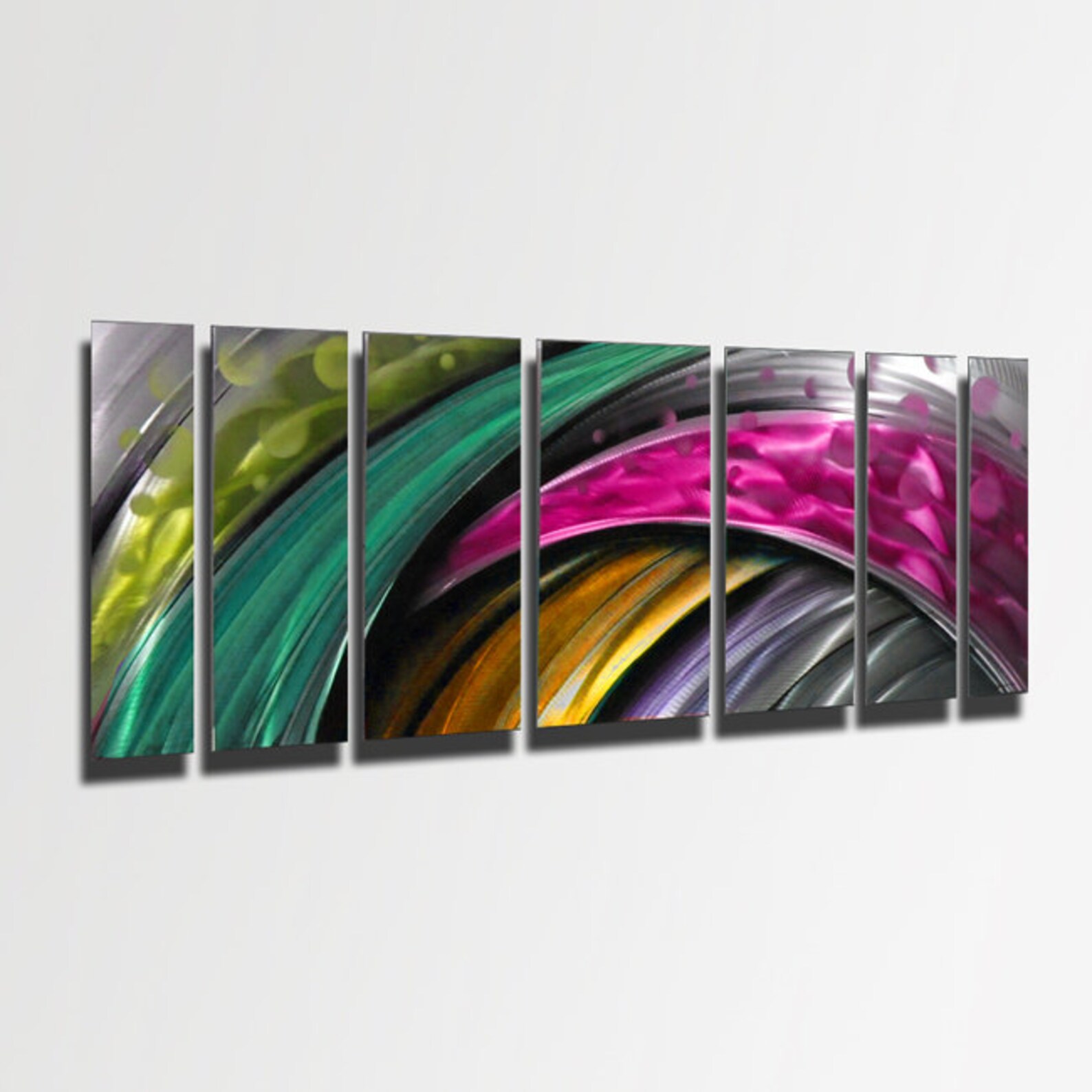 Large Pink Metal Wall Art Sculpture Green Modern Art Work Etsy
